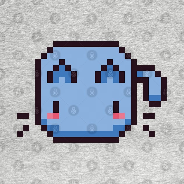 Blue Pixel Cat - Kawaii Retro Pixel Art by Z3phyrwind